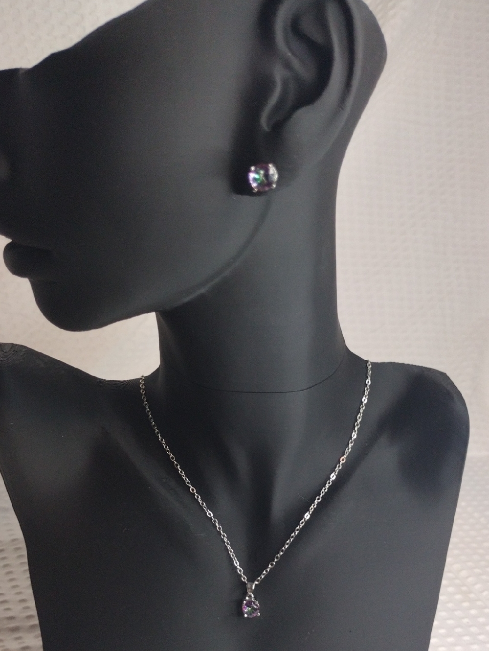 Effy Mystic Topaz Stud Earrings and Pendant Necklace Set